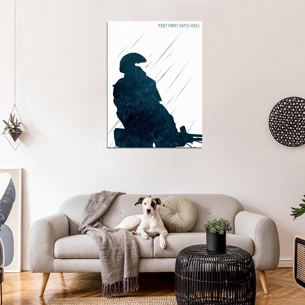 Halo Into Hell Video Game Art Wall Art Print Poster
