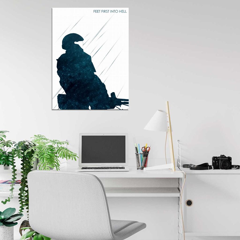 Halo Into Hell Video Game Art Wall Art Print Poster
