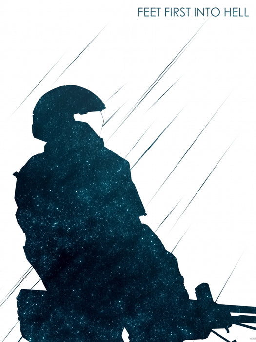 Halo Into Hell Video Game Art Wall Art Print Poster