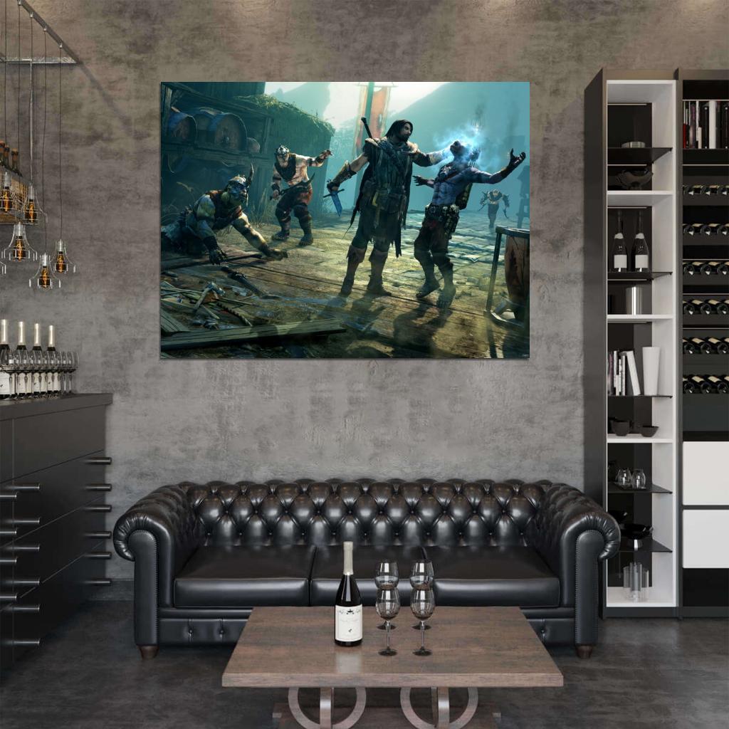 Middle-Earth Shadow Of Mordor Monster Fight Wall Art Print Poster