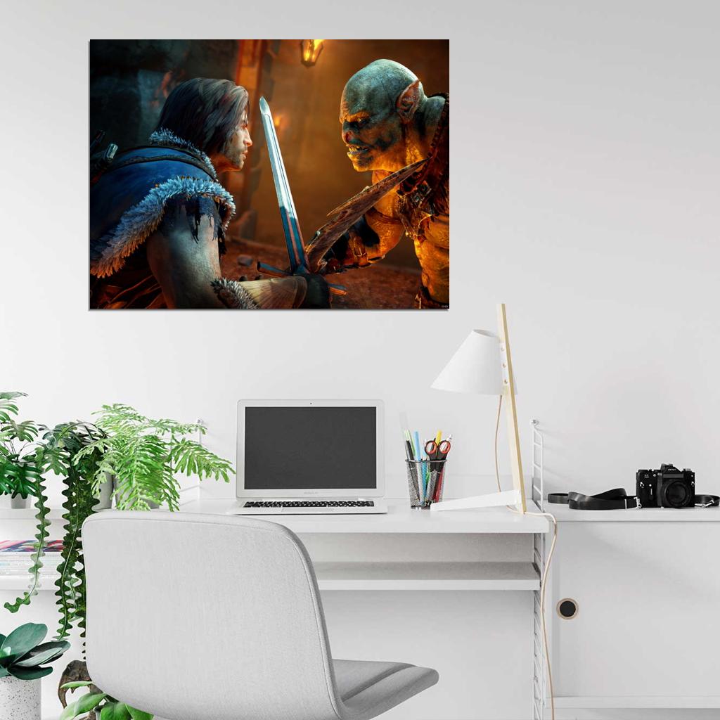 Middle-Earth Shadow Of Mordor Fight Video Game Wall Art Print Poster