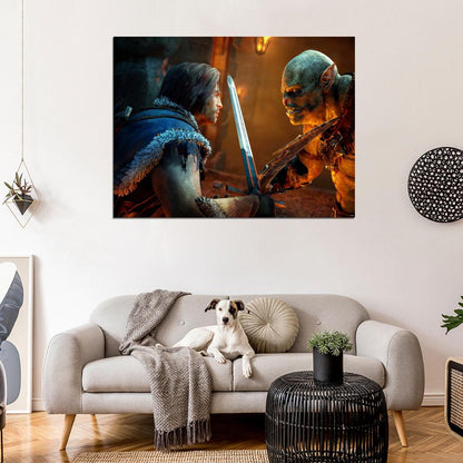 Middle-Earth Shadow Of Mordor Fight Video Game Wall Art Print Poster