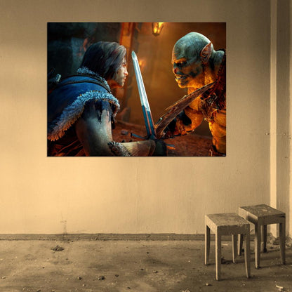 Middle-Earth Shadow Of Mordor Fight Video Game Wall Art Print Poster
