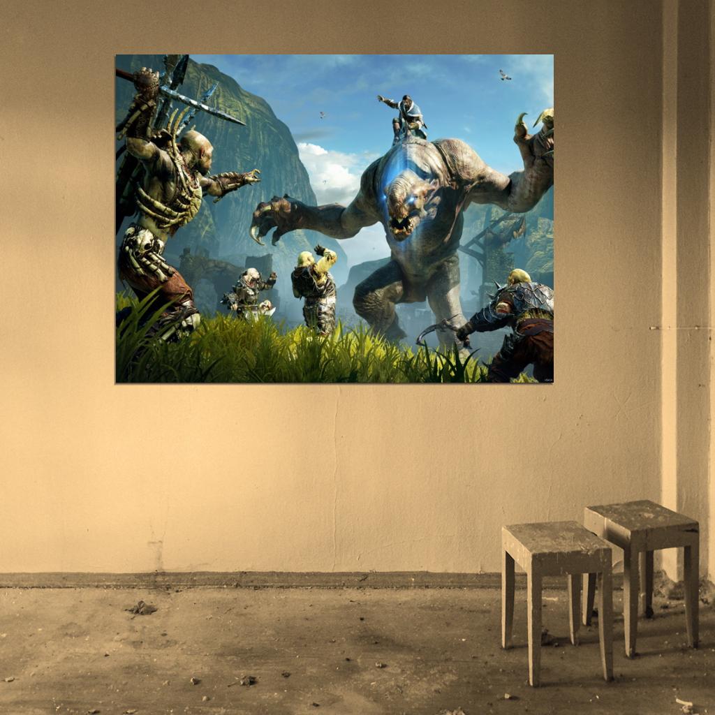 Middle-Earth Shadow Of Mordor Battle Monster Wall Art Print Poster