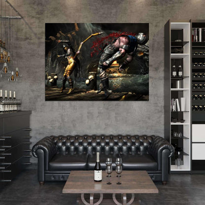 Mortal Kombat X D'Vorah Sub-Zero Fight Game Wall Art Print Poster