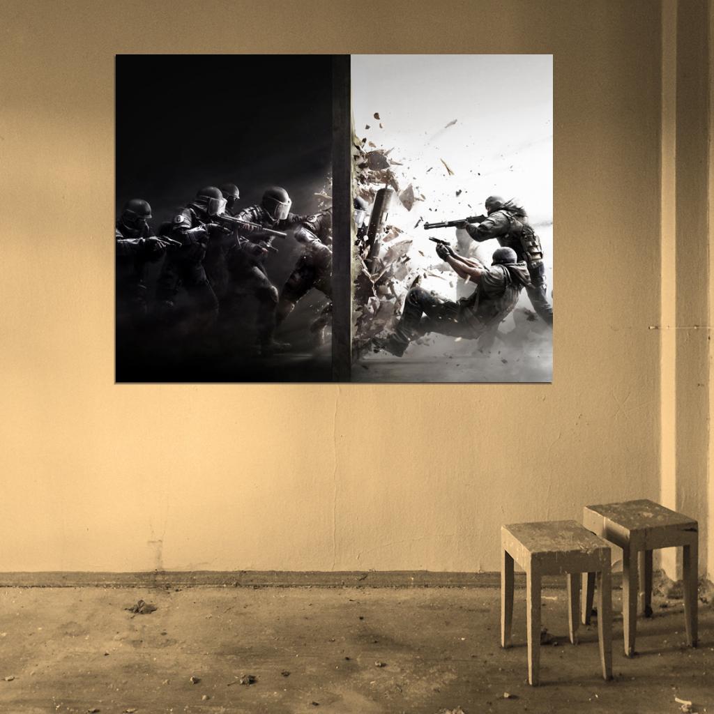 Rainbow Six Siege Fight Battle Video Game Wall Art Print Poster