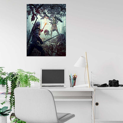 The Witcher 3 Wild Hunt Fight Awesome Game Wall Art Print Poster