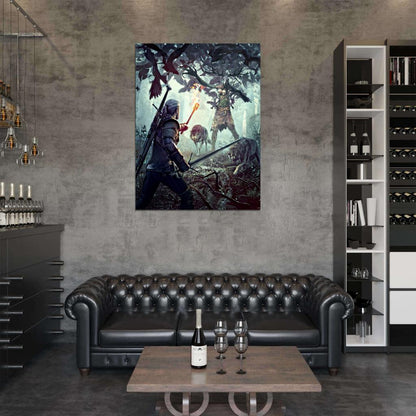 The Witcher 3 Wild Hunt Fight Awesome Game Wall Art Print Poster