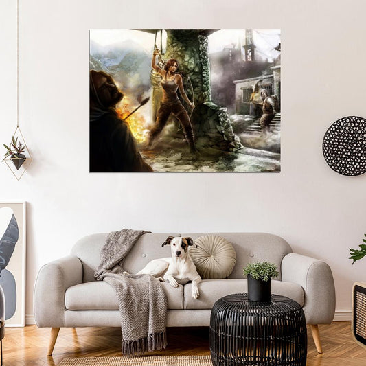 Tomb Raider Awesome Fight Video Game Wall Art Print Poster