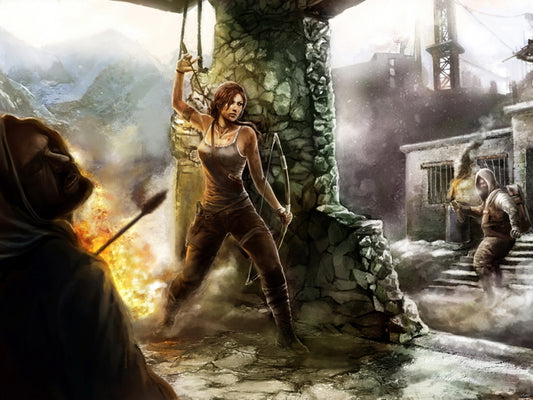 Tomb Raider Awesome Fight Video Game Wall Art Print Poster