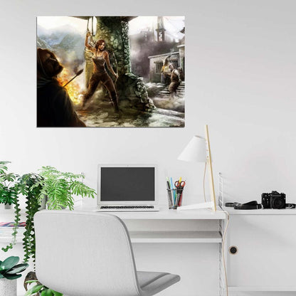 Tomb Raider Awesome Fight Video Game Wall Art Print Poster