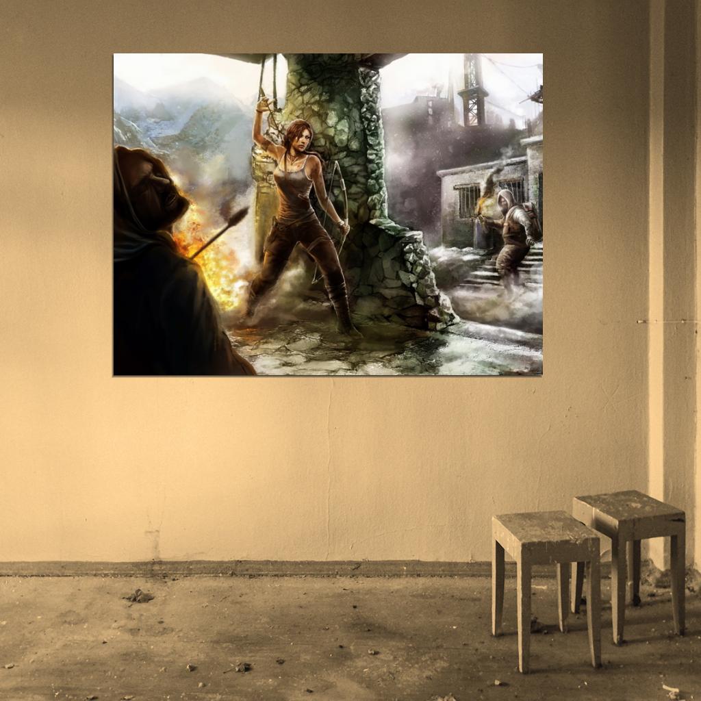 Tomb Raider Awesome Fight Video Game Wall Art Print Poster