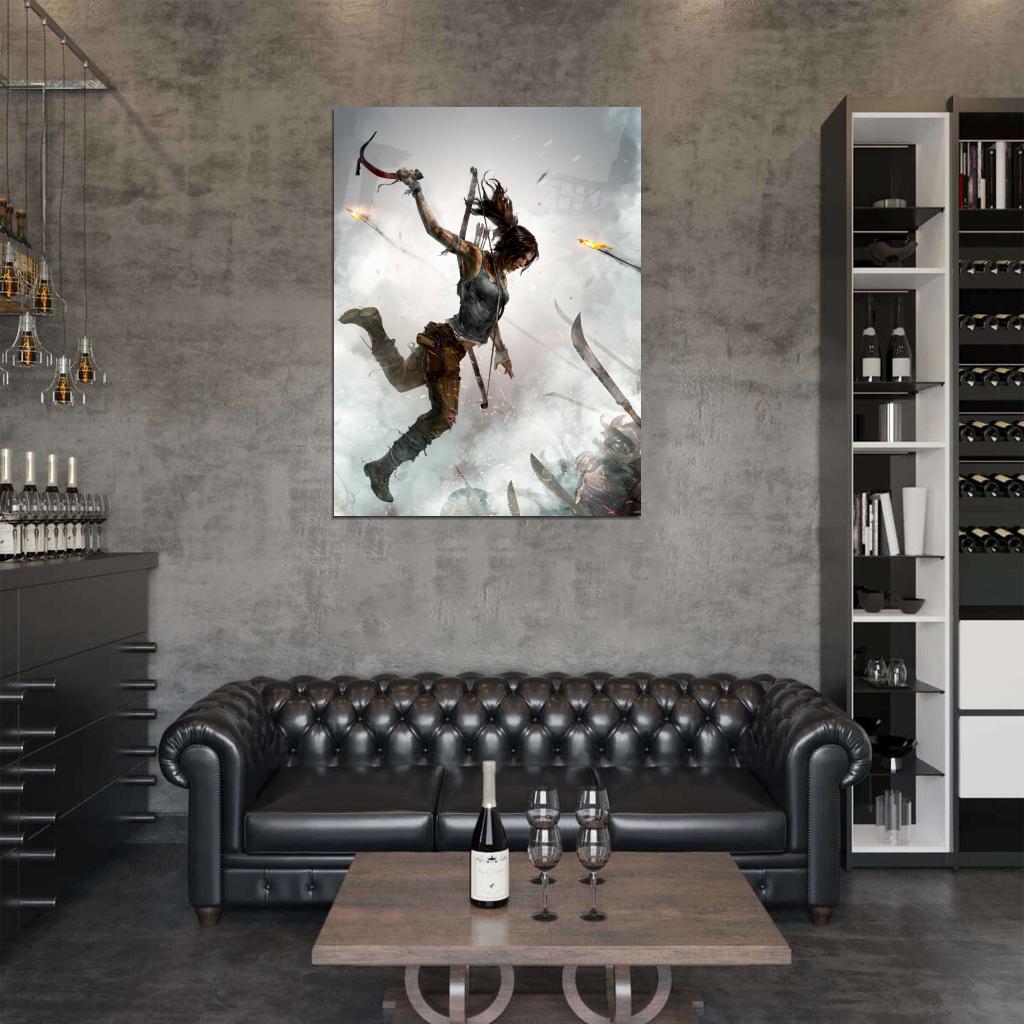 Tomb Raider Lara Fight Video Game Wall Art Print Poster
