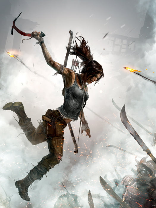 Tomb Raider Lara Fight Video Game Wall Art Print Poster