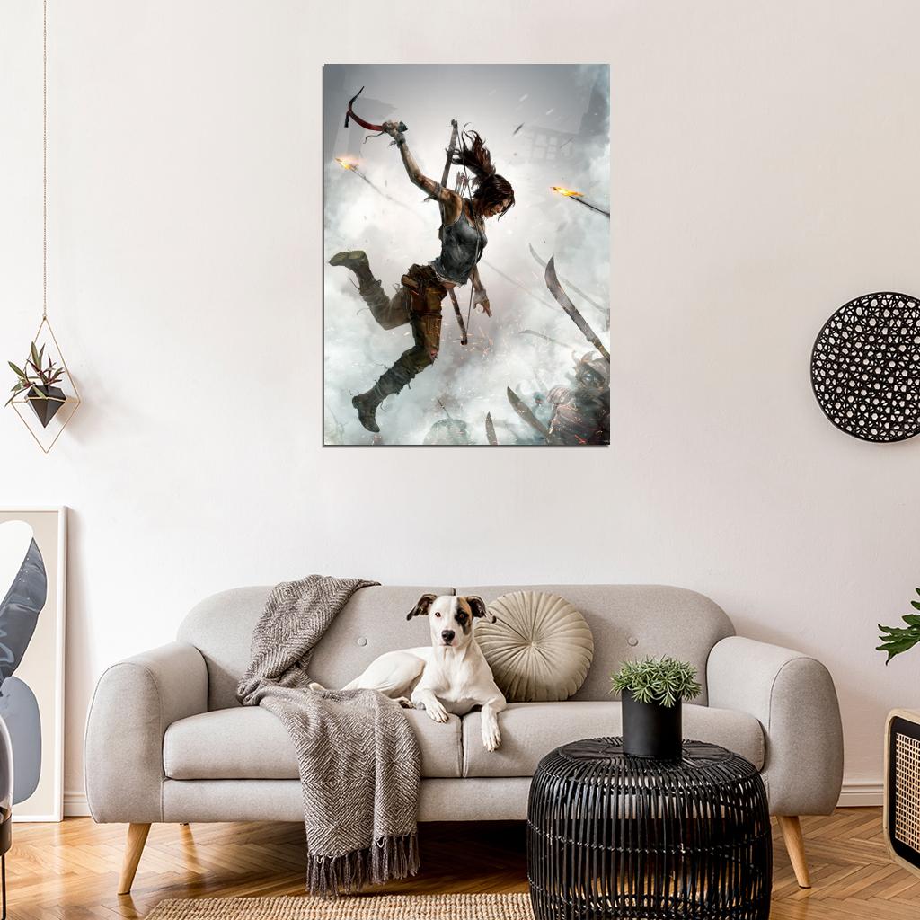 Tomb Raider Lara Fight Video Game Wall Art Print Poster