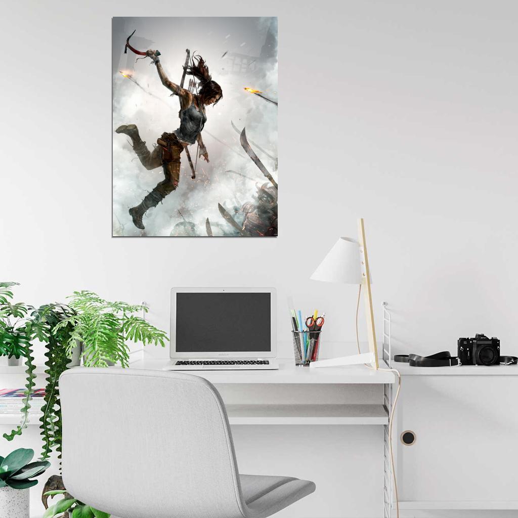 Tomb Raider Lara Fight Video Game Wall Art Print Poster