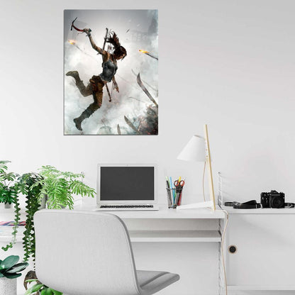 Tomb Raider Lara Fight Video Game Wall Art Print Poster