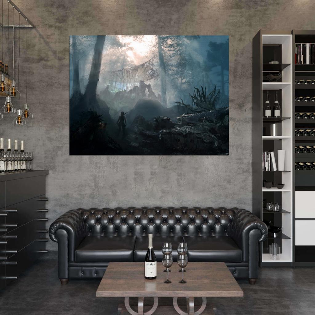 Tomb Raider Landscape Dark Video Game Wall Art Print Poster