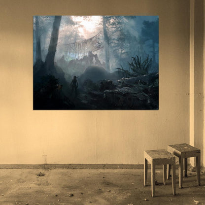 Tomb Raider Landscape Dark Video Game Wall Art Print Poster