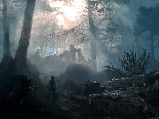 Tomb Raider Landscape Dark Video Game Wall Art Print Poster