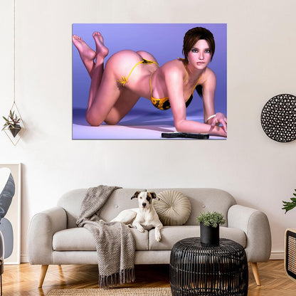 Tomb Raider Lara Young Sexy Hot Art Video Game Wall Art Print Poster