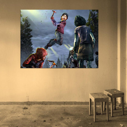 The Walking Dead Fight Amazing Video Game Wall Art Print Poster