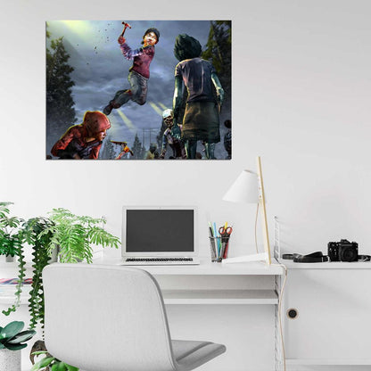 The Walking Dead Fight Amazing Video Game Wall Art Print Poster