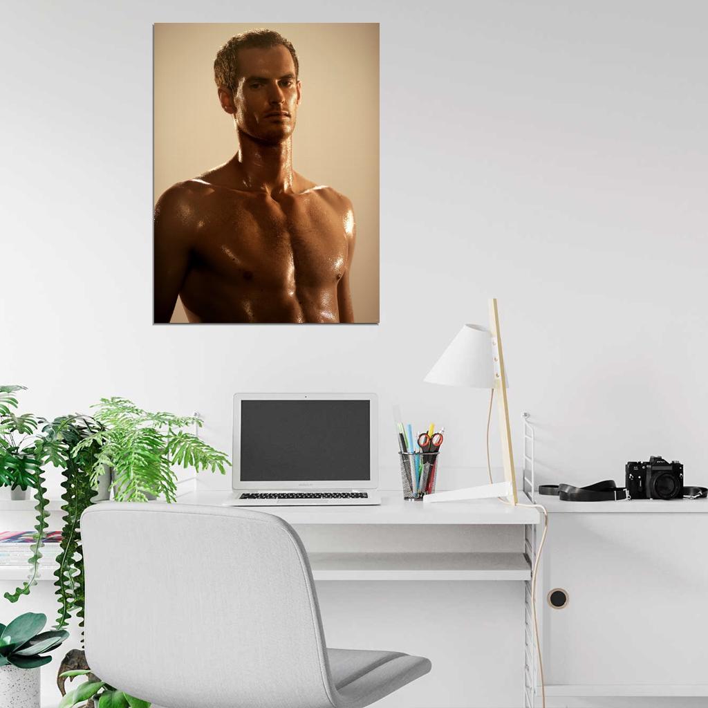 Andy Murray Shirtless Tennis Player Sport Wall Art Print Poster