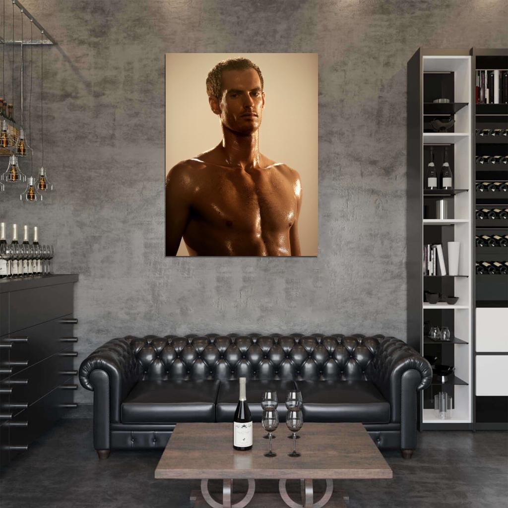 Andy Murray Shirtless Tennis Player Sport Wall Art Print Poster