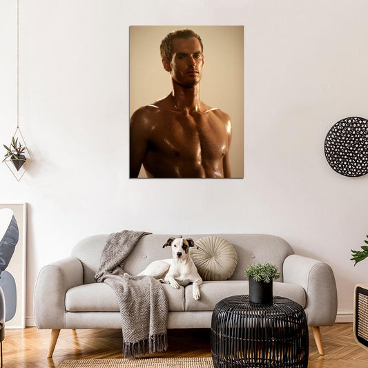 Andy Murray Shirtless Tennis Player Sport Wall Art Print Poster