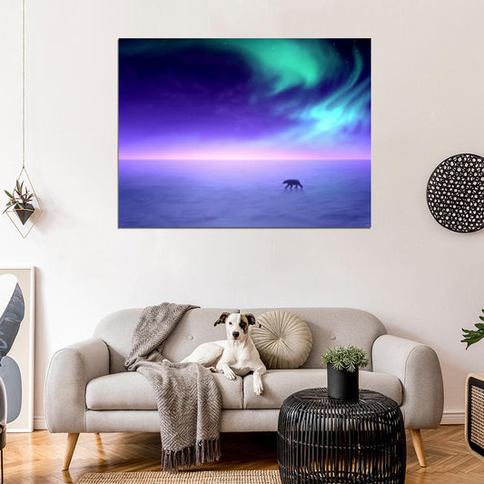 Arctic Lights Aurora Polar Bears Nature Wall Art Print Poster