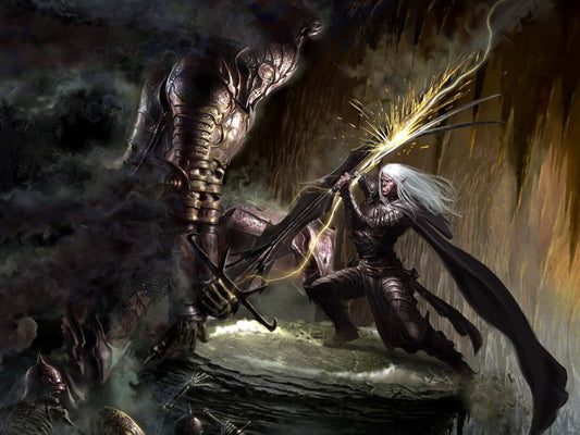 Fantasy Elf Monster Fight Battle Art Wall Art Print Poster