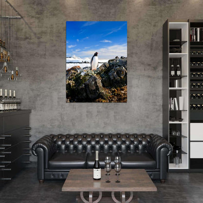 Penguin Antarctica Landscape Nature Wall Art Print Poster