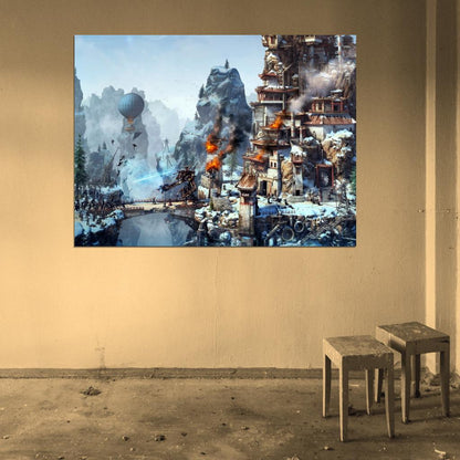 Steam Battle Fight Landscape Video Game Wall Art Print Poster