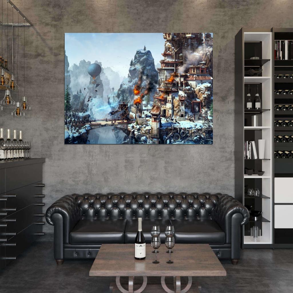 Steam Battle Fight Landscape Video Game Wall Art Print Poster
