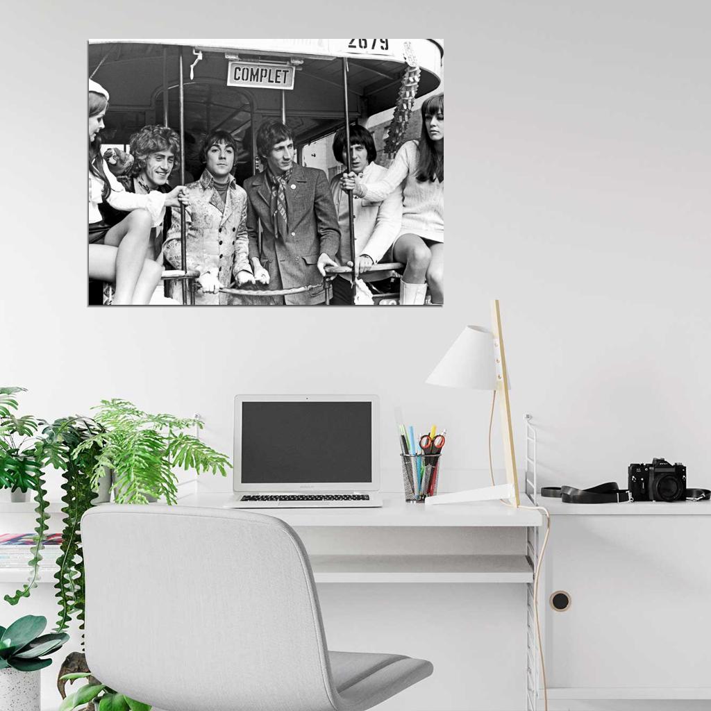 The Who Rock Band Classic Group BW Wall Art Print Poster