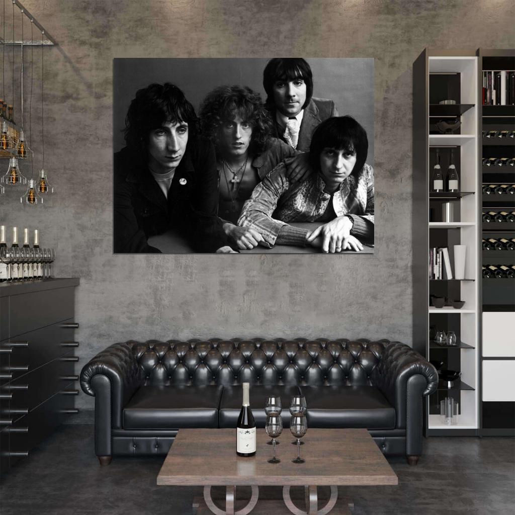 The Who Rock Band Music Group BW Wall Art Print Poster