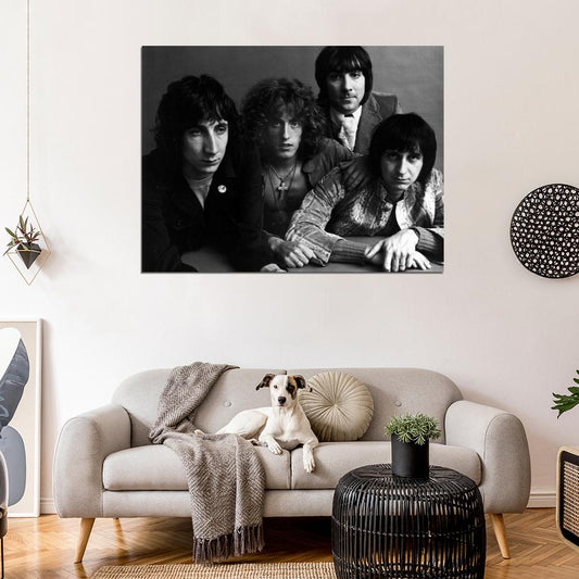The Who Rock Band Music Group BW Wall Art Print Poster