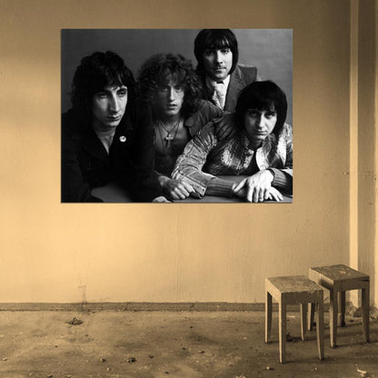 The Who Rock Band Music Group BW Wall Art Print Poster