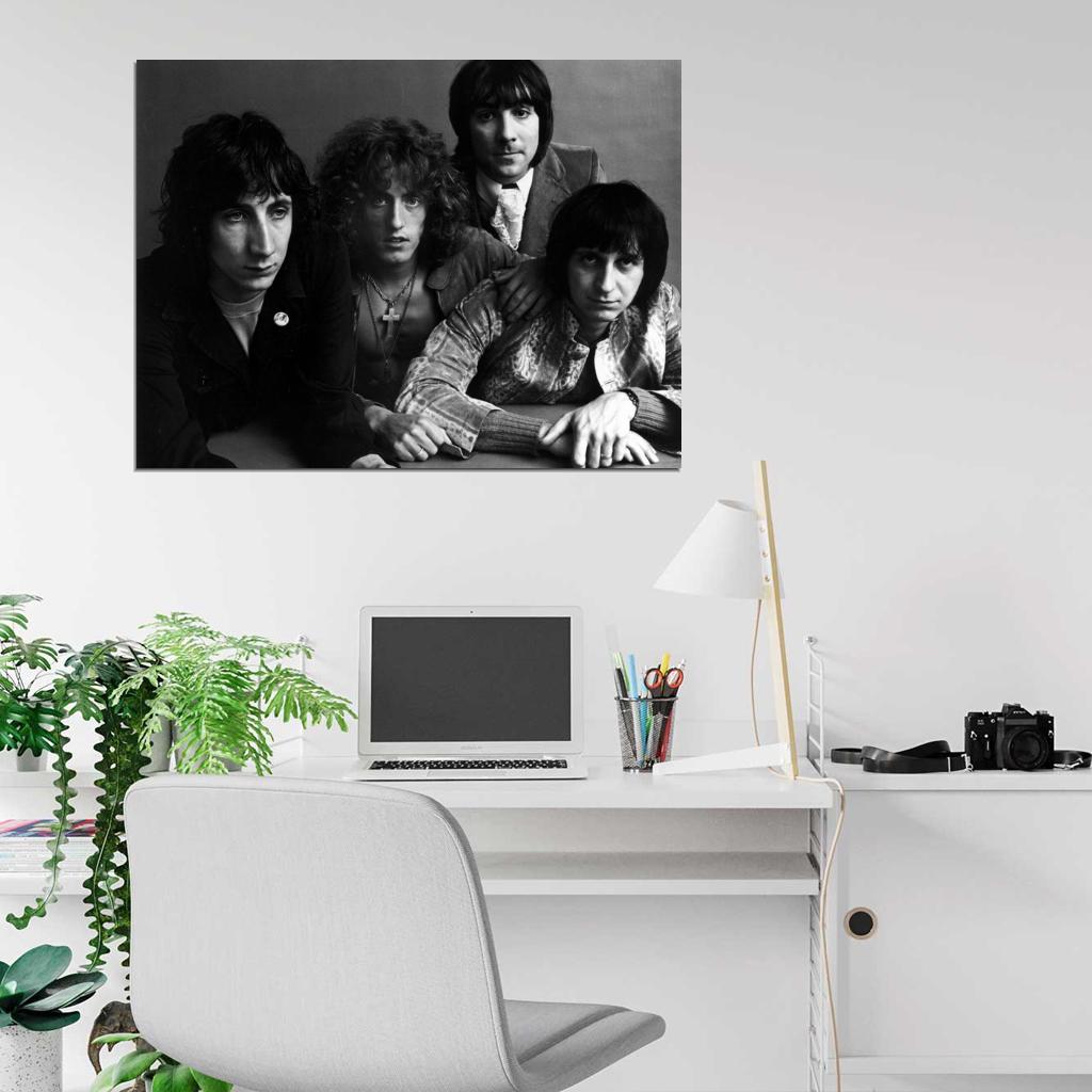 The Who Rock Band Music Group BW Wall Art Print Poster