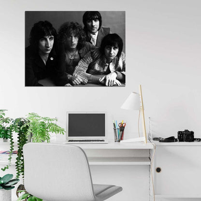 The Who Rock Band Music Group BW Wall Art Print Poster