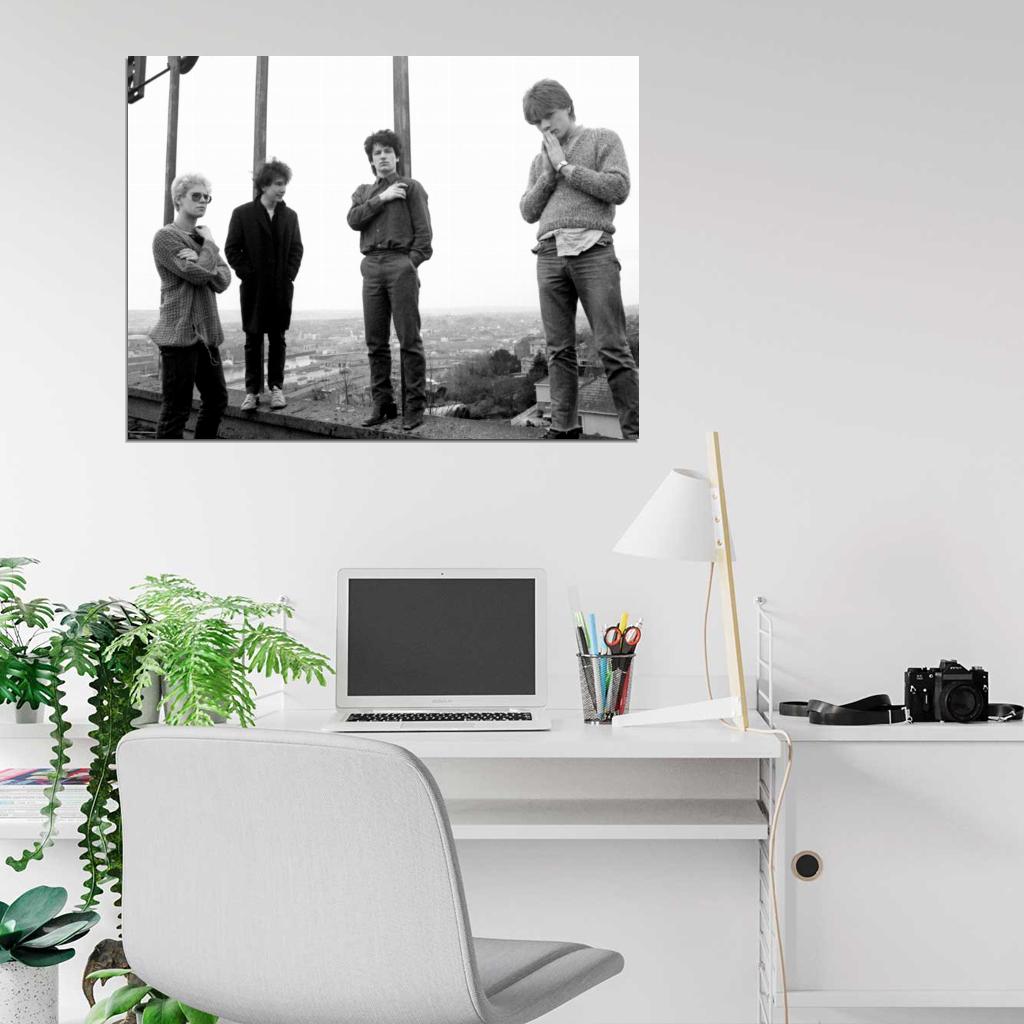U2 Rock Band Music Vintage BW Wall Art Print Poster