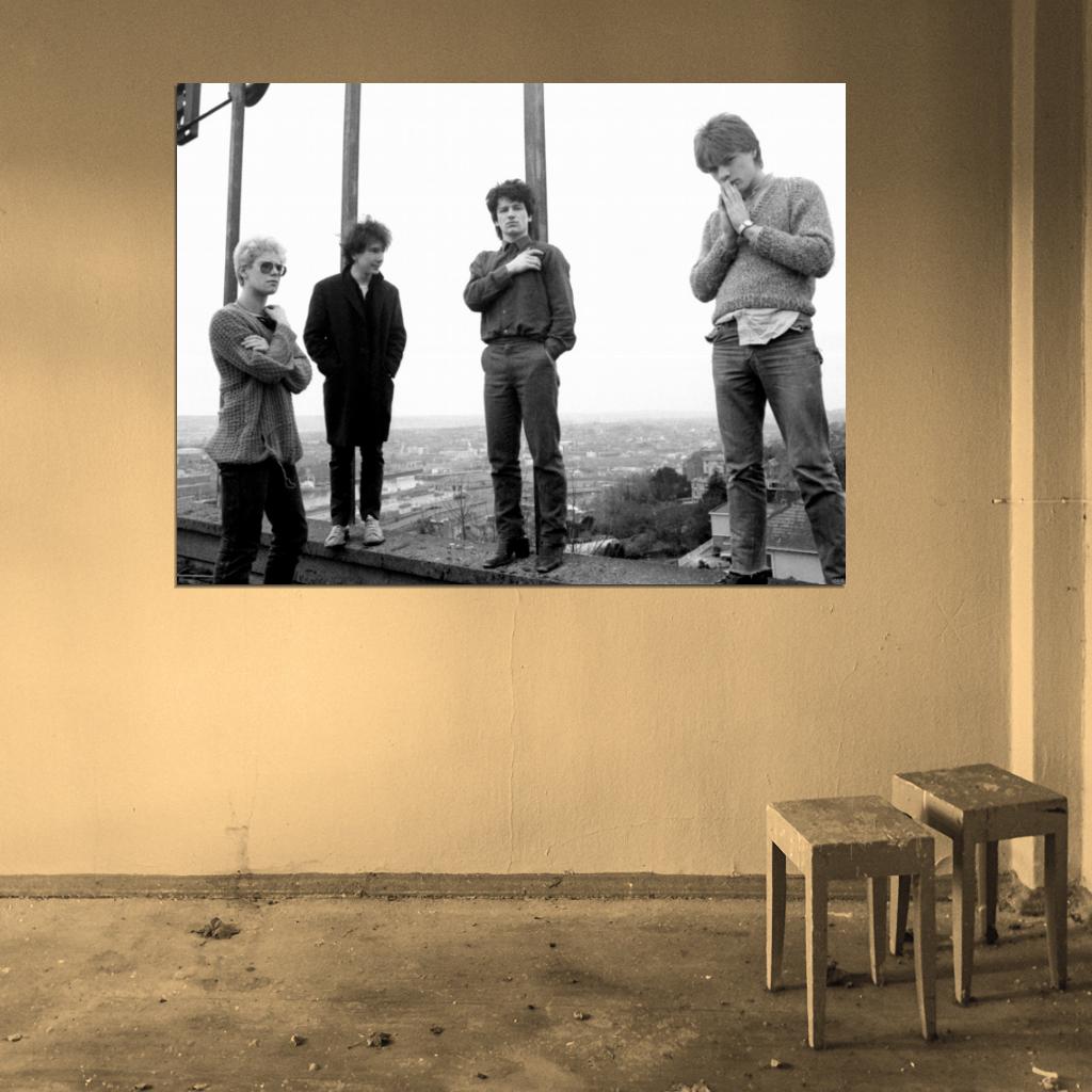 U2 Rock Band Music Vintage BW Wall Art Print Poster