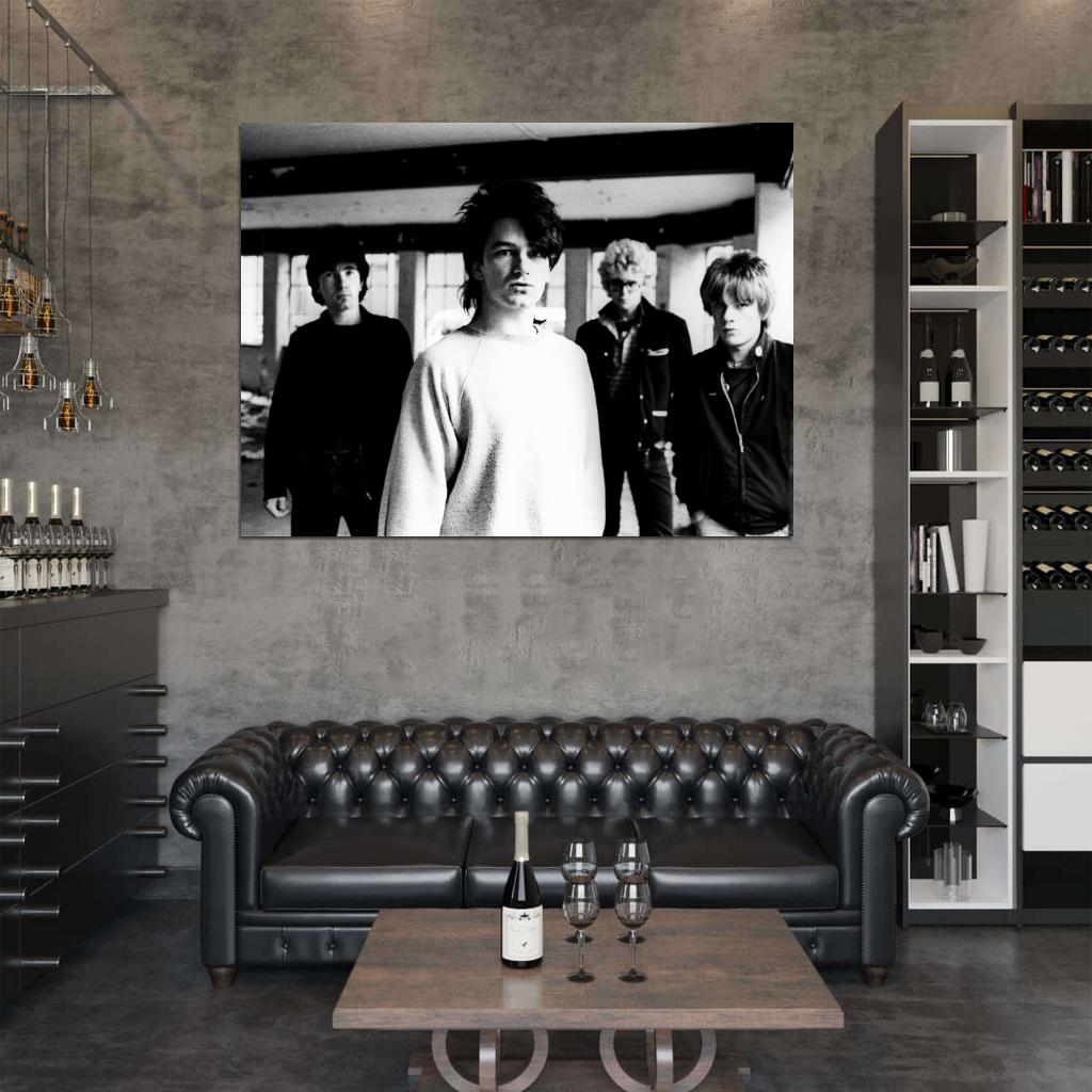 U2 Rock Band Retro Vintage Classic BW Wall Art Print Poster