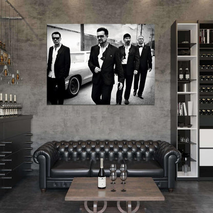 U2 Rock Music Band Group BW Wall Art Print Poster