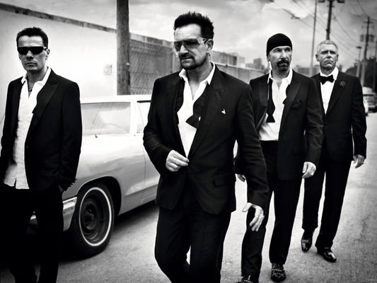 U2 Rock Music Band Group BW Wall Art Print Poster