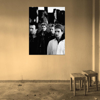 U2 Rock Music Band Vintage Classic BW Wall Art Print Poster