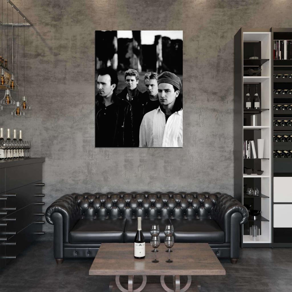 U2 Rock Music Band Vintage Classic BW Wall Art Print Poster