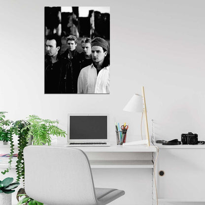 U2 Rock Music Band Vintage Classic BW Wall Art Print Poster