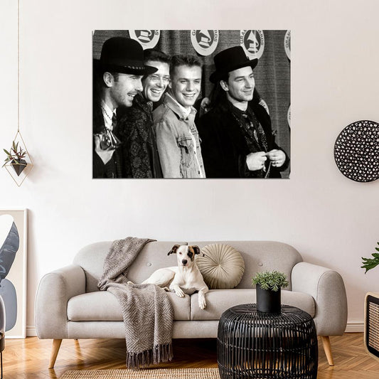 U2 Rock Band Music Vintage Classic BW Wall Art Print Poster